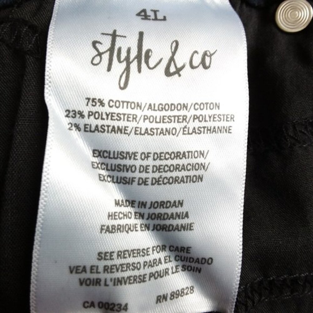 Style & Co Skinny Leg Mid Rise Tummy Control Blue 4 Long - Picture 9 of 9